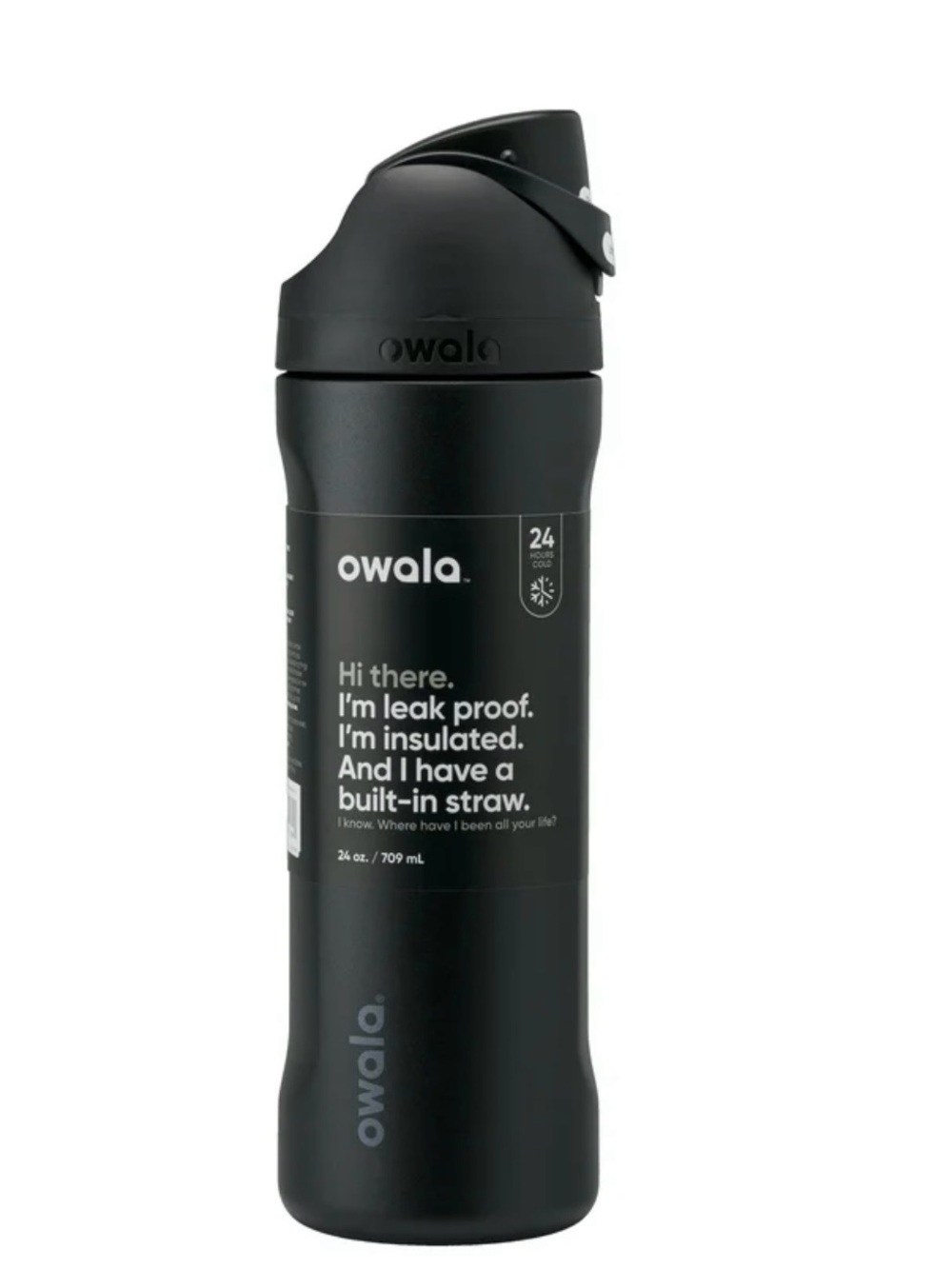 Owala 24oz Insulated Straw Bottle - Black